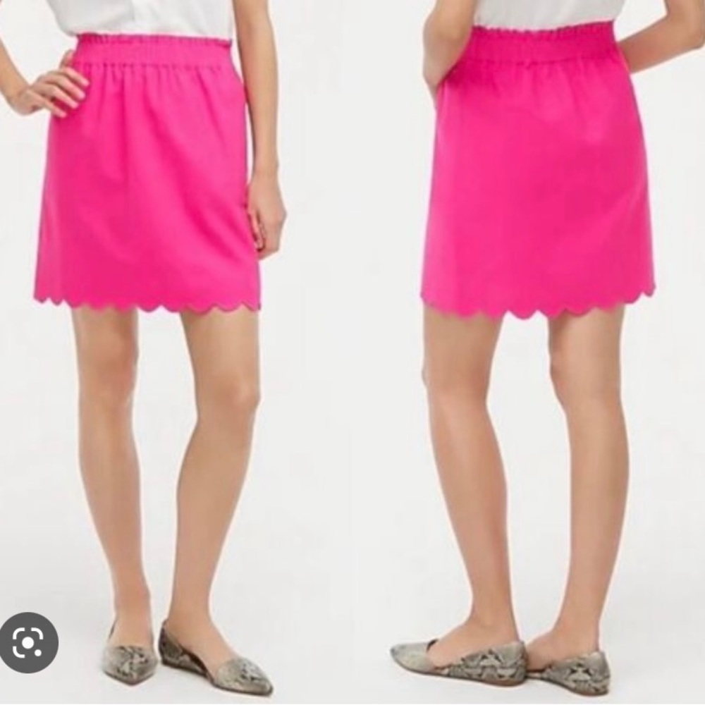 J. Crew Pink Scalloped Skirt